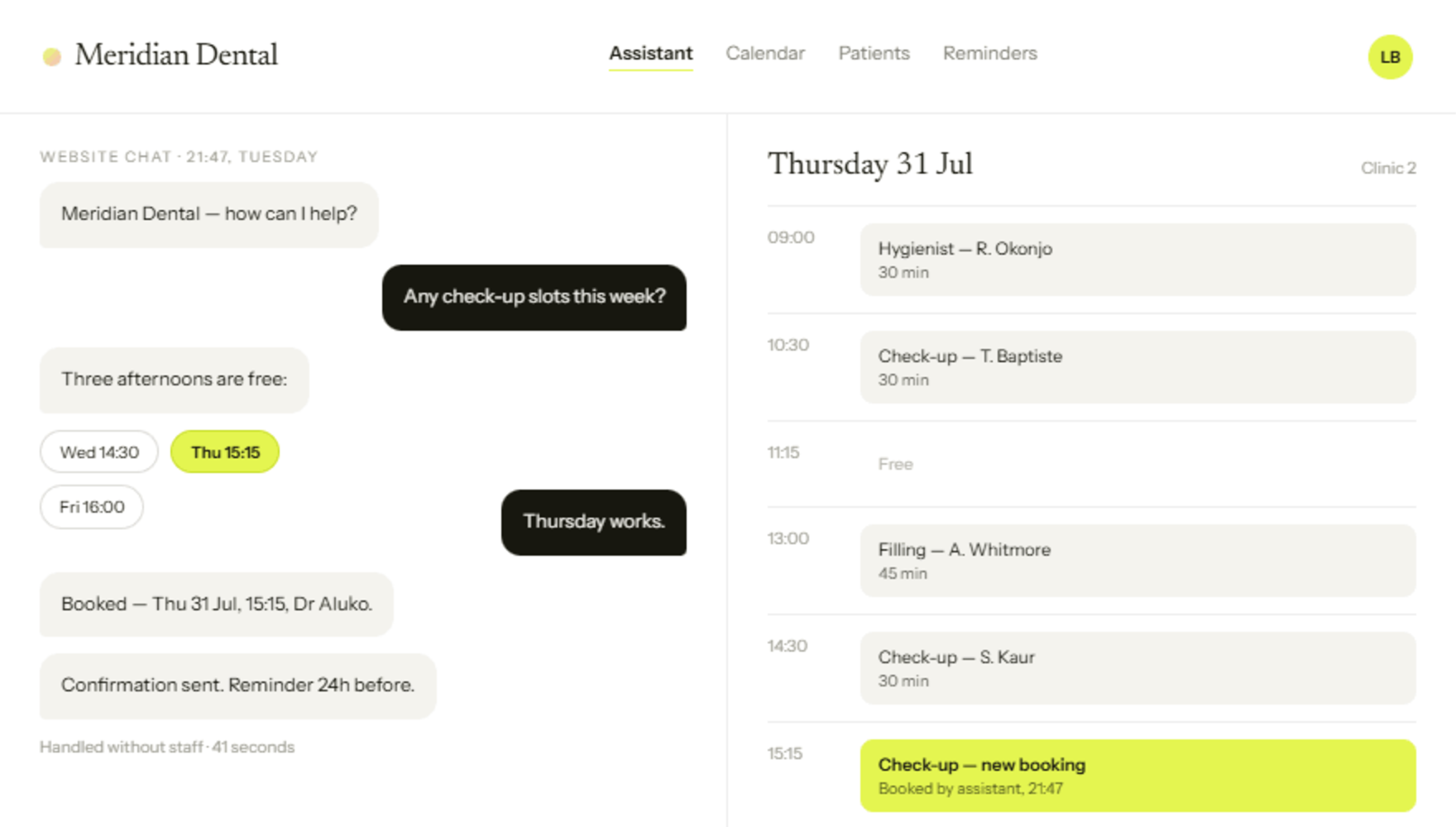Booking flow